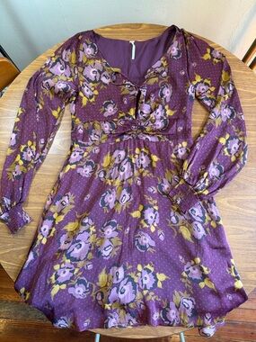 Free People Deep Purple Scoop Neck Dress